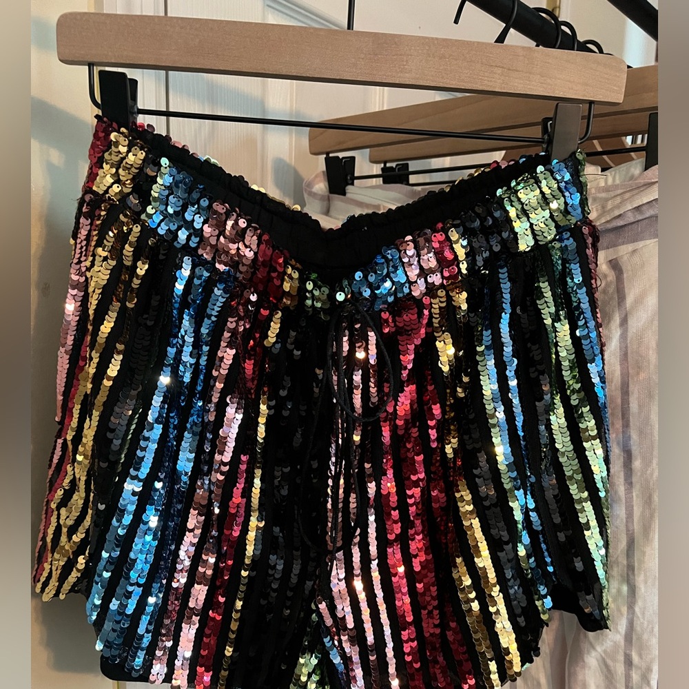LPA 194 Shorts Multi Party Multicolor Sequin Stripe Track Shorts Revolve - Picture 2 of 9